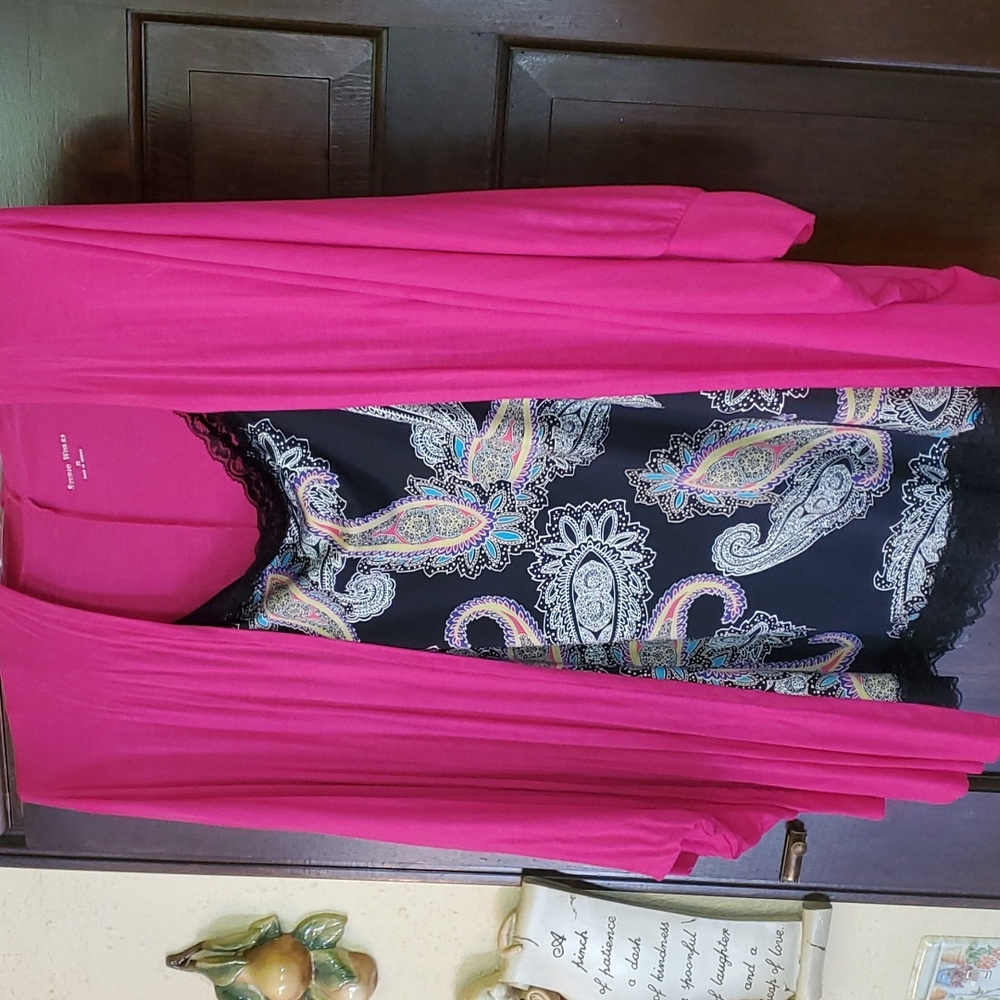 #12 Pink Shawl w/ Floral Tank